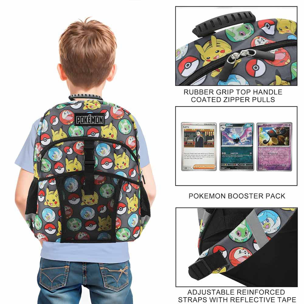 Pokemon Aop Youth Lunch Kit Backpack Set