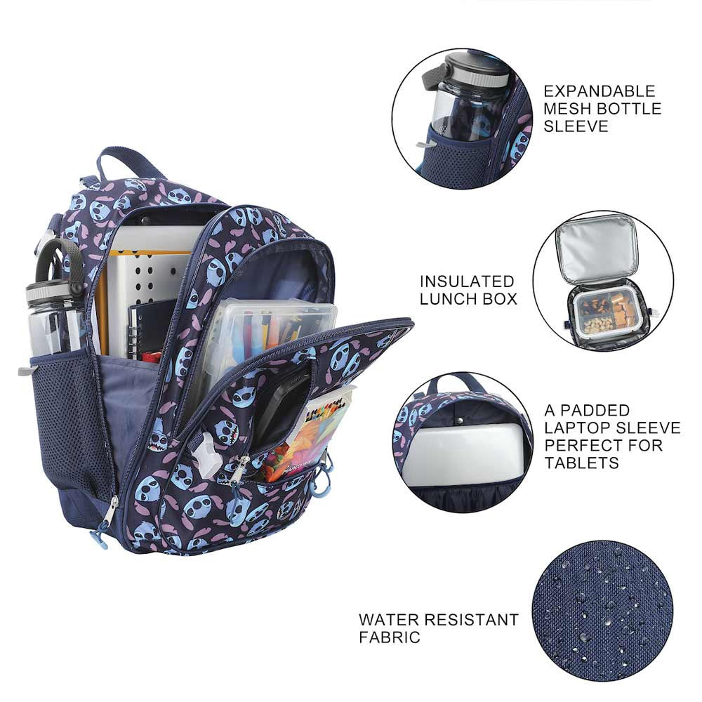 Disney Lilo Stitch Aop 5 Pc Youth Backpack Set
