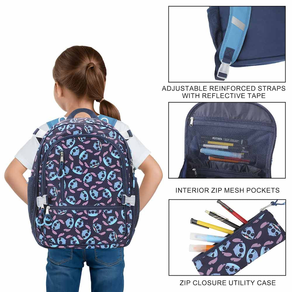 Disney Lilo Stitch Aop 5 Pc Youth Backpack Set