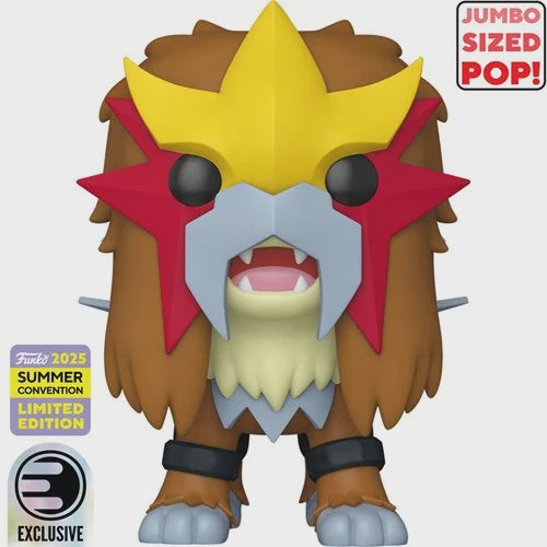 Pokemon Entei Jumbo 10 Inch Funko Pop Vinyl Figure 1070   2025 Convention Exclusive