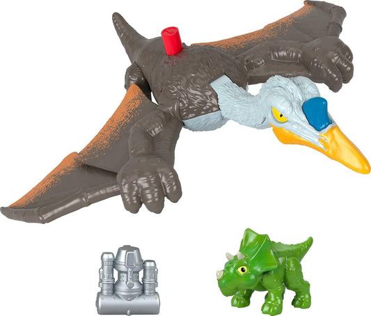Imaginext Jurassic World Dinosaur Toy Soaring Quetzal Figure Set For Pretend Play