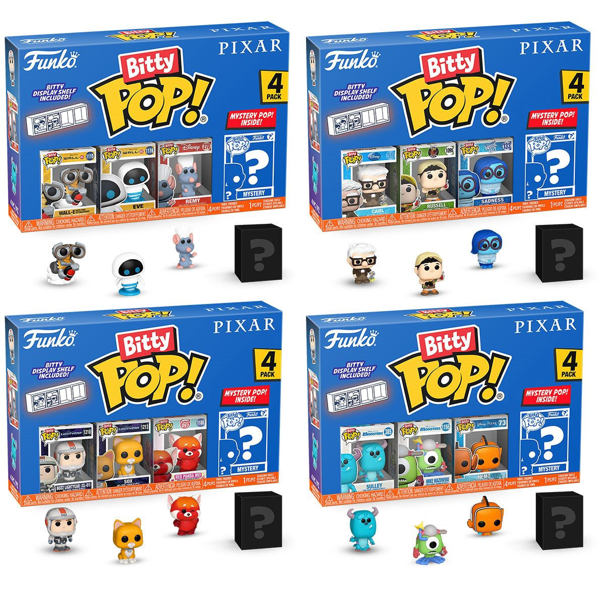 Pixar Bitty Pop Mini Figure 4 Pack