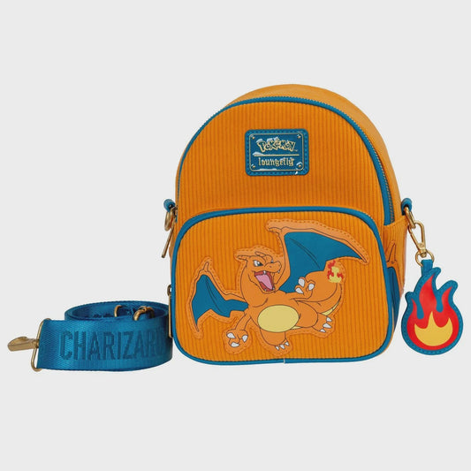Pokemon Charizard Corduroy Convertible Mini Backpack   Entertainment Earth Exclusive