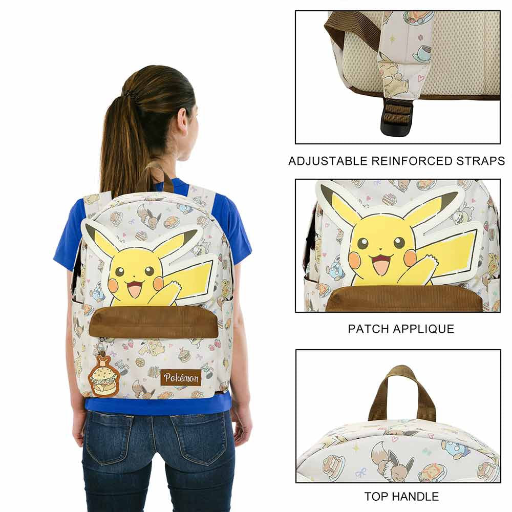 Pokemon Pikachu Eevee Piplup And Yamper Characters Aop Backpack