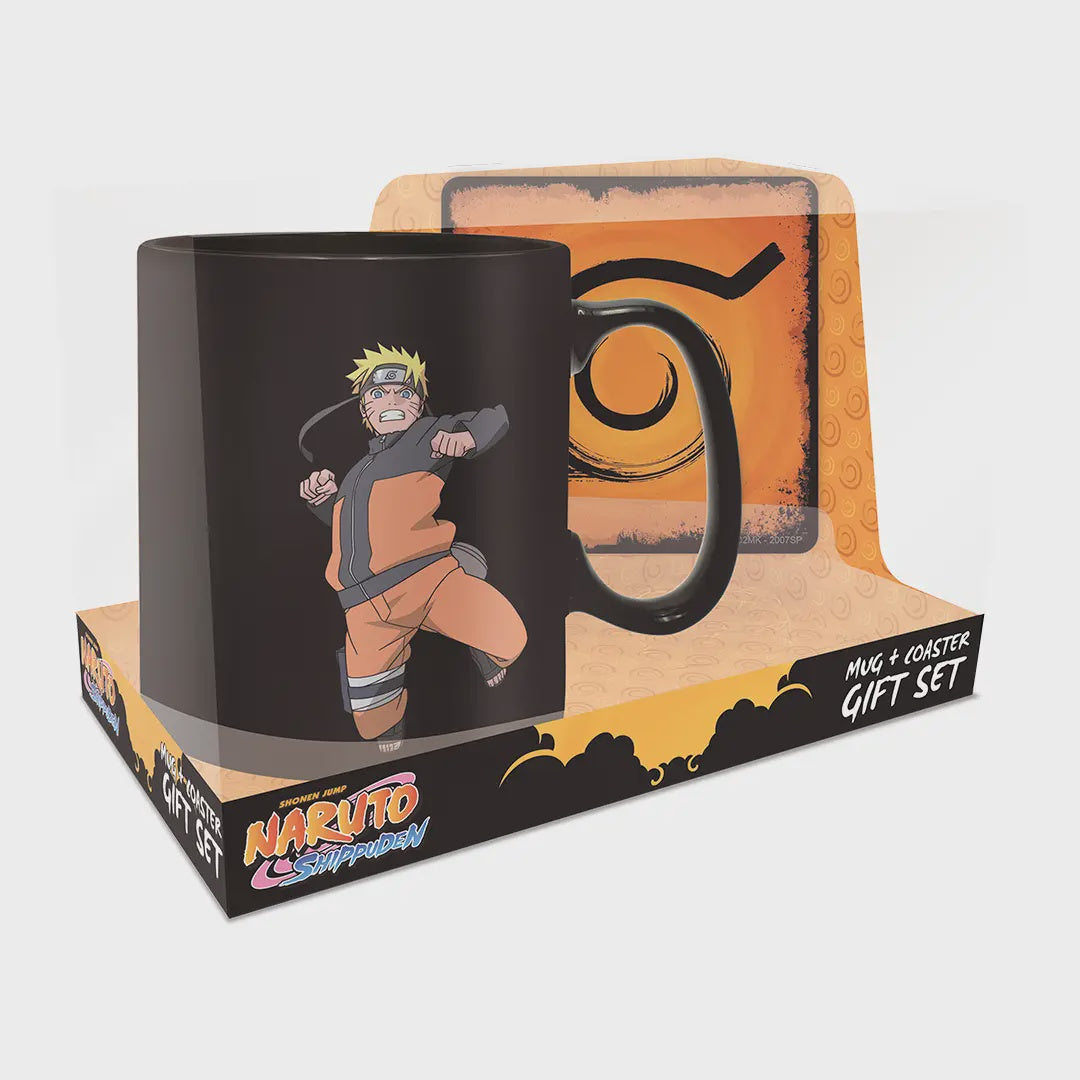 Naruto Shippuden Clone Jutsu Heat Change Mug And Coaster Set
