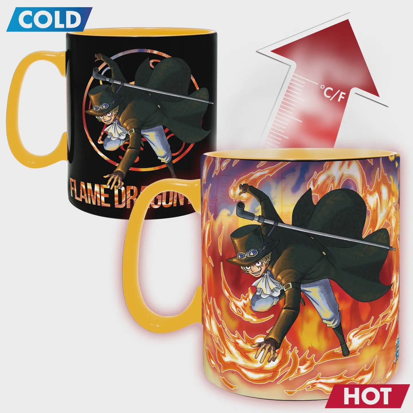 One Piece  Heat Change Mug Luffy  Sabo 16 Oz