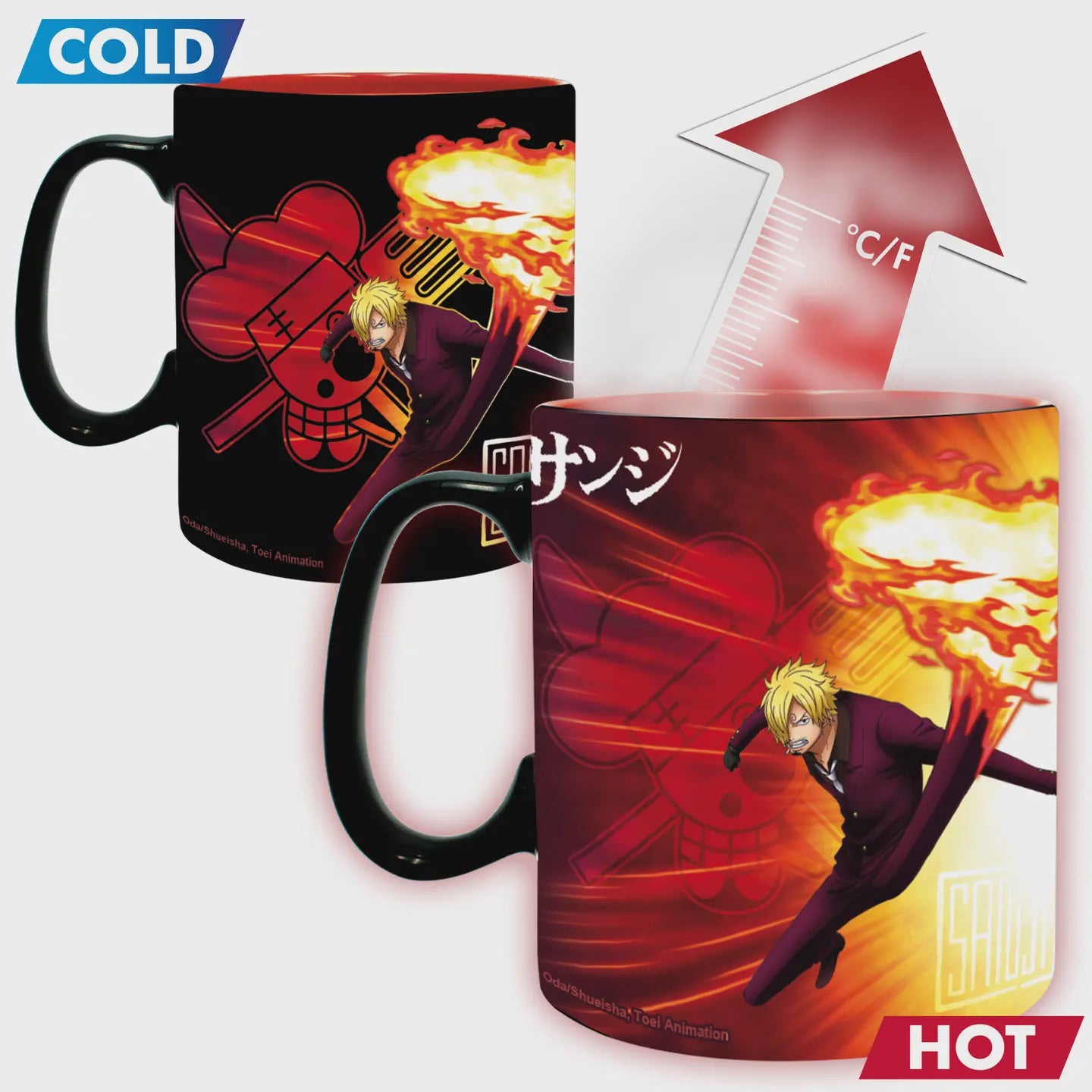 One Piece  Heat Change Mug Zoro  Sanji 16 Oz