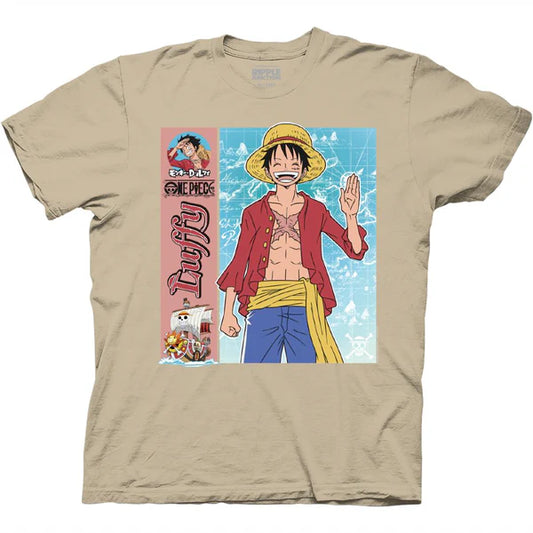 One Piece Luffy Map With Kanji T-Shirt