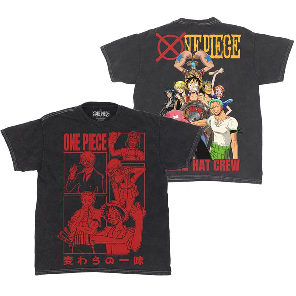 Straw Hat Crew Jumbo Print Mineral Wash T-Shirt