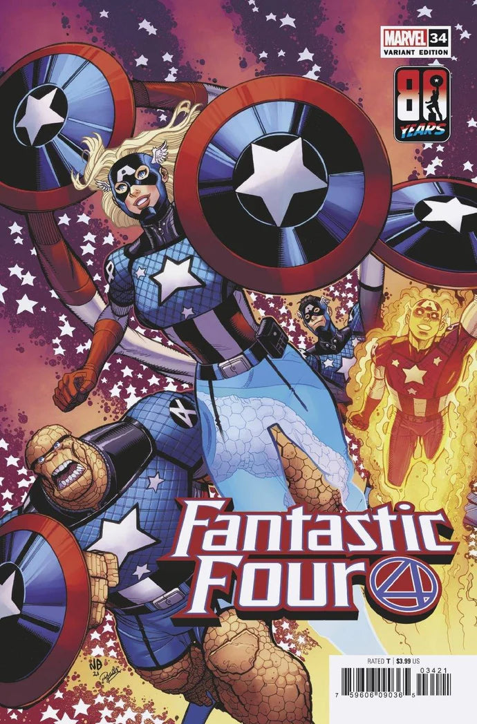 Fantastic Four #34 Bradshaw Capitán América 80.º Var