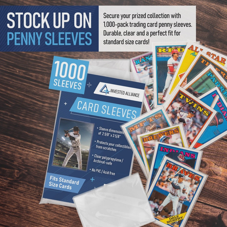 1000 Pack   Standard Size Penny Sleeves