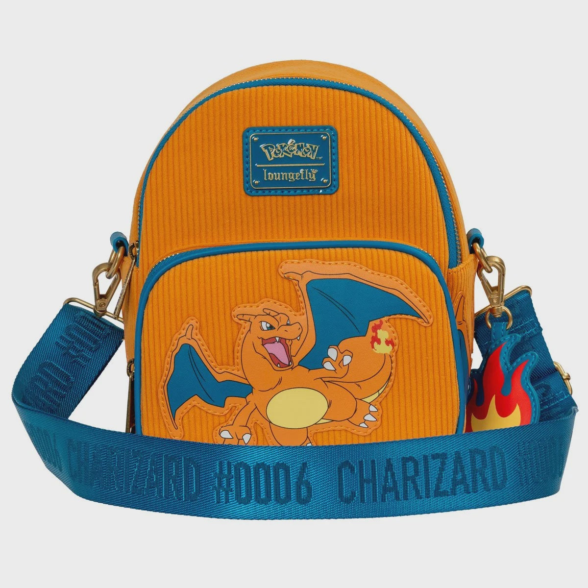 Pokemon Charizard Corduroy Convertible Mini Backpack   Entertainment Earth Exclusive